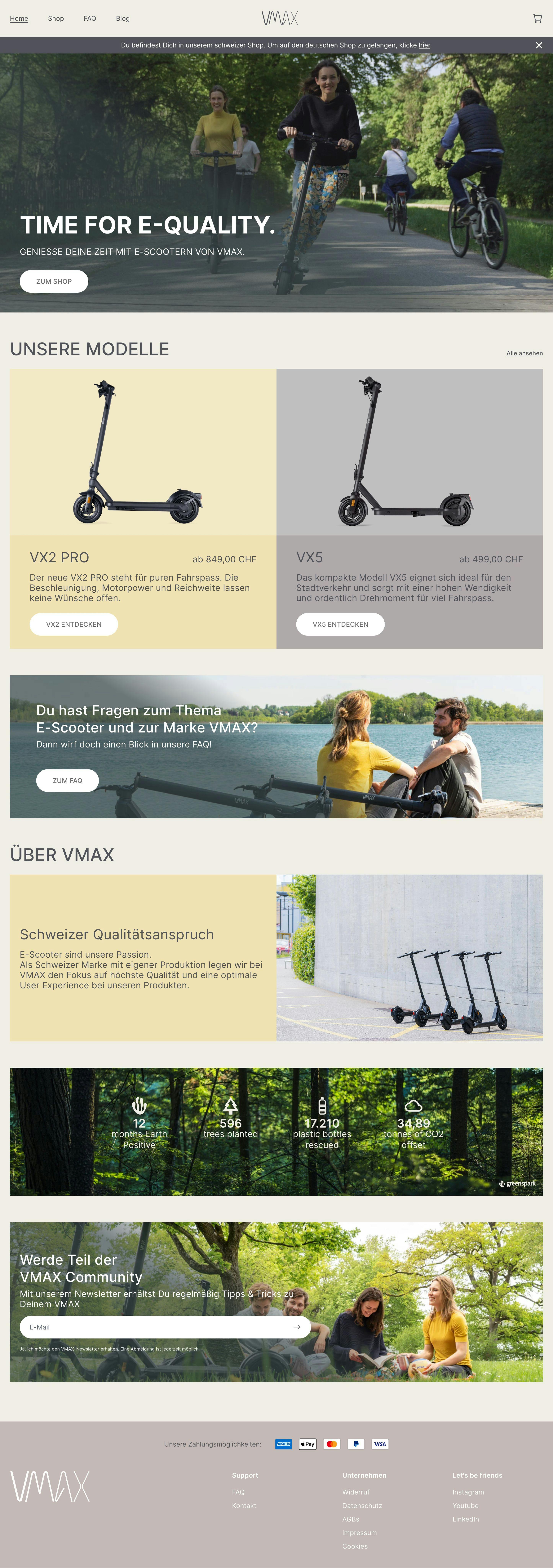 Screenshot Website VMAX Mobility